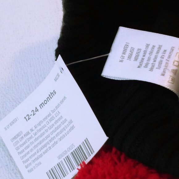 NWT 2016 Gymboree Knit Beanie Cap Unisex Boy 12-24mos Firetruck PomPom Cotton - Picture 13 of 13